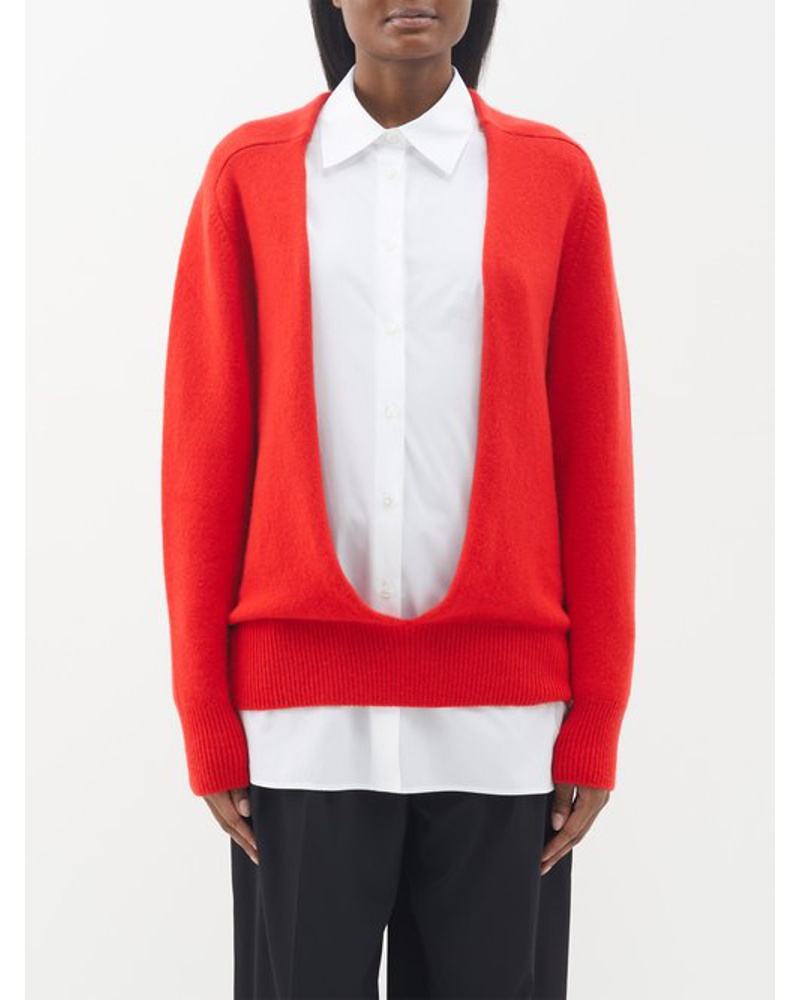 The Row Damen Chevro Deep Scoop-neck Cashmere Sweater OG9031 The Row Damen Chevro Deep Scoop-neck Cashmere Sweater OG9031