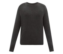 Crew-neck Merino Wool-blend Ribbed Sweater