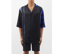 Atlas Shibori-dyed Silk-satin Shirt