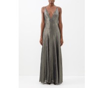 The Hustler Wool-blend Lamé Gown