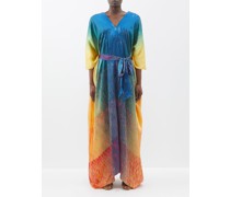 Vallentina Shibori-dyed Silk Kaftan