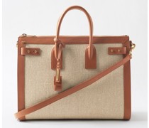 Sac De Jour Canvas And Leather Tote Bag