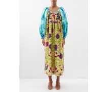 Souzani-embroidered Vintage Cotton And Silk Dress