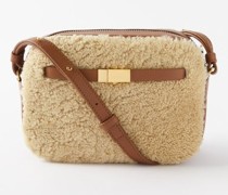 New York Small Leather & Shearling Cross-body Bag