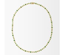 Nesting Gem Emerald & 18kt Gold Tennis Necklace
