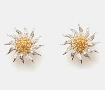 Sunshine Diamond, Citrine & 18kt Gold Earrings