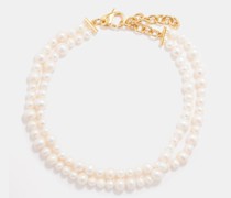 Josie Pearl & 14kt Gold-plated Necklace