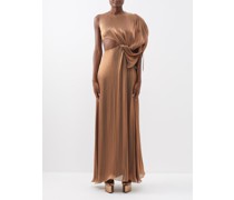Draped Cutout Satin Gown
