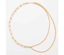 Paperclip 14kt Gold Double-chain Necklace