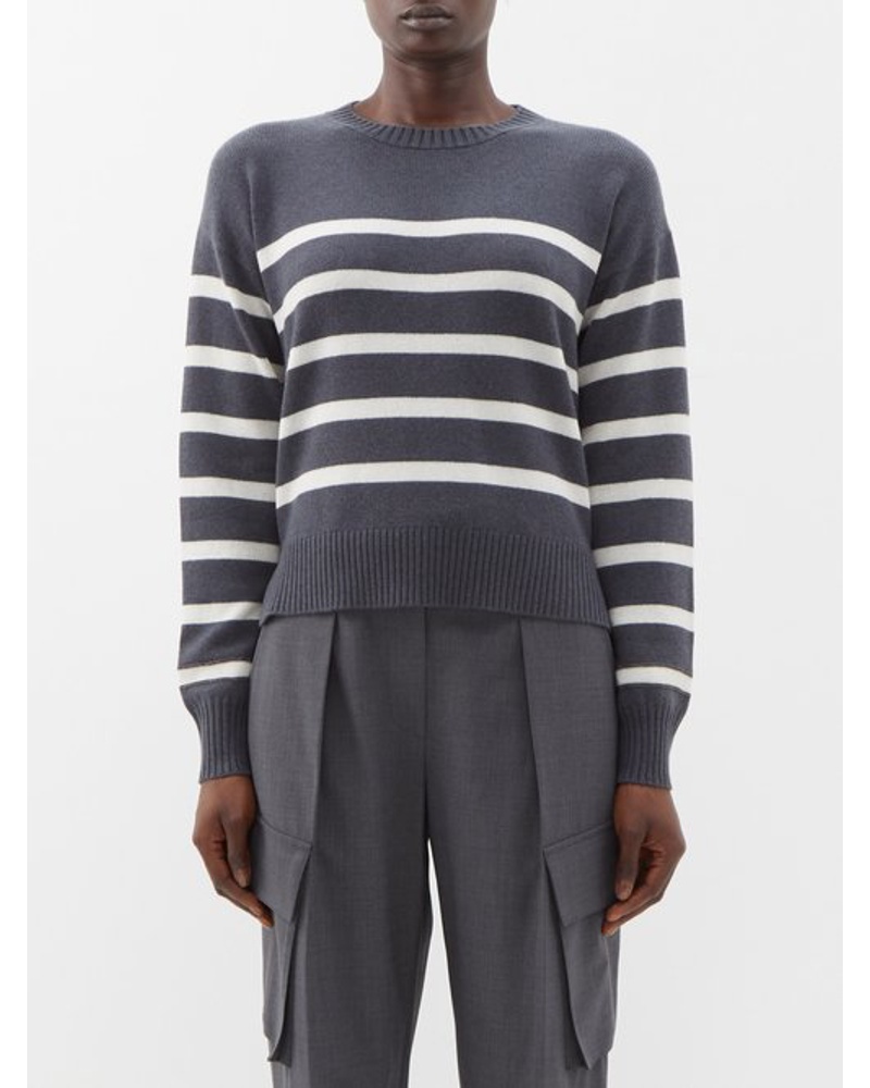 Brunello Cucinelli Damen Striped Cashmere Sweater