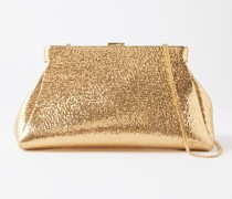 Cannes Metallic-leather Clutch Bag