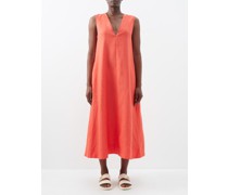 Nisha V-neck Linen Sleeveless Dress
