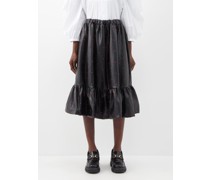 Polka-dot Faux-leather Midi Skirt