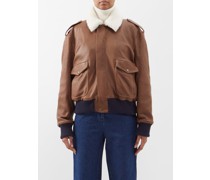 The Tom Shearling-collar Leather Bomber Jacket