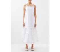 Gaia Floral-appliqué Cotton-lawn Dress