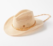 Austin Shell-embellished Woven-hemp Cowboy Hat