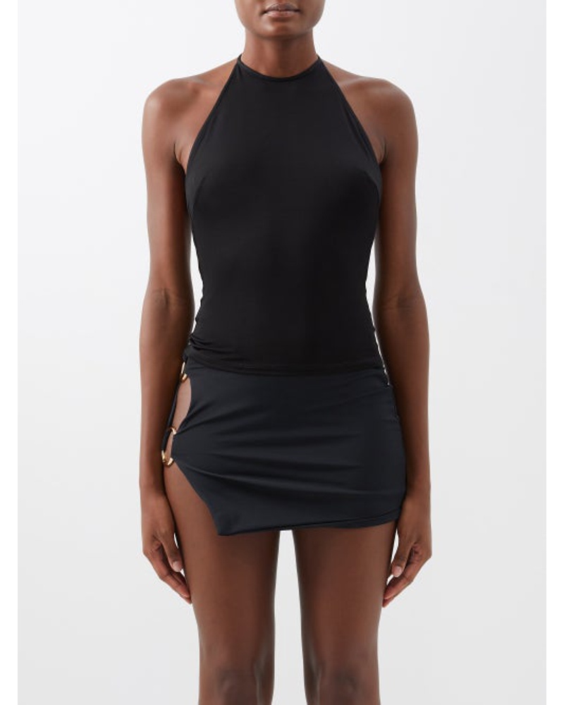 Louisa Ballou Damen Halterneck Stretch-jersey Top