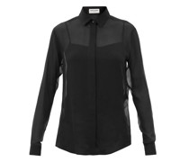 Semi-sheer Silk-chiffon Blouse