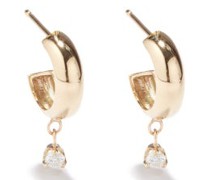 Diamond & 14kt-gold Hoop Earrings