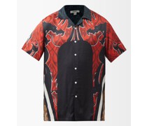 Short-sleeved Dragon-print Jersey Shirt