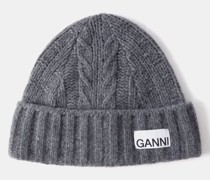 Cable-knit Wool-blend Beanie