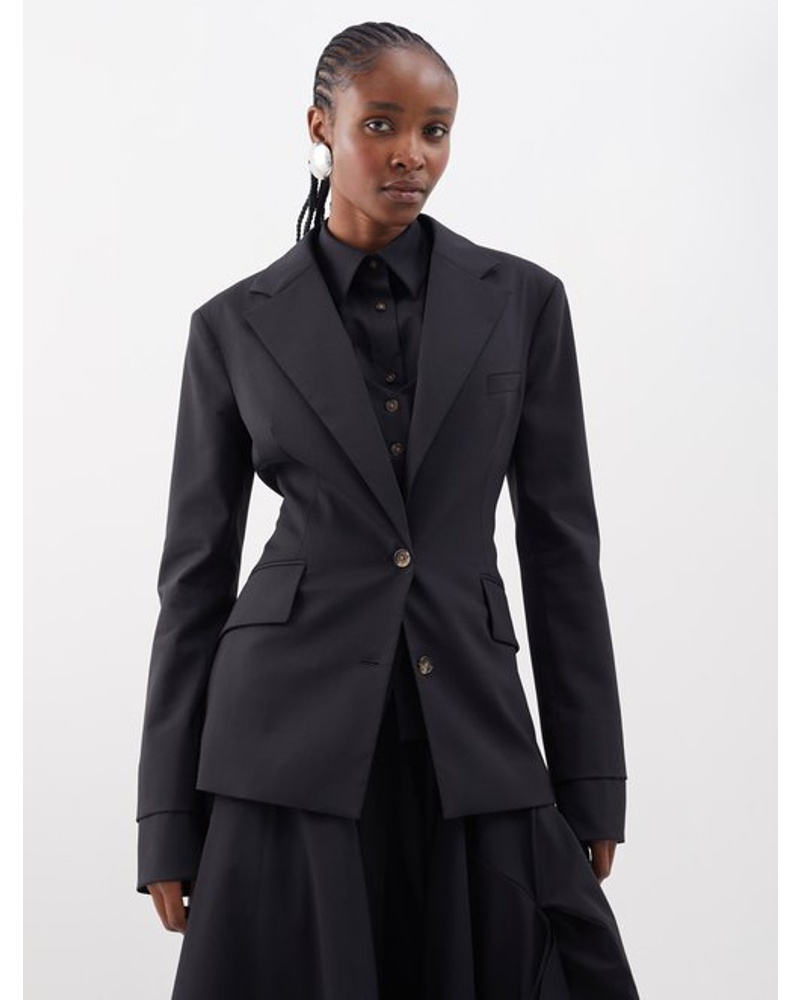 A.W.A.K.E. Damen Open-back Wool-blend Jacket