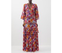 Jeanne Floral-print Cotton-blend Crepe Maxi Dress