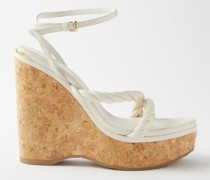 Diosa 130 Leather And Cork Wedge Sandals