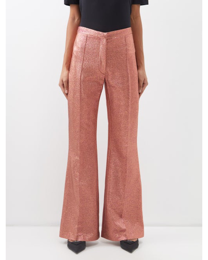 Raey Damen Flared Silk-blend Lurex Trousers