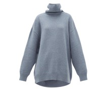 Displaced-sleeve Roll-neck Wool Sweater