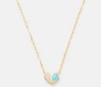 Sweetheart Diamond, Turquoise & 18kt Gold Necklace