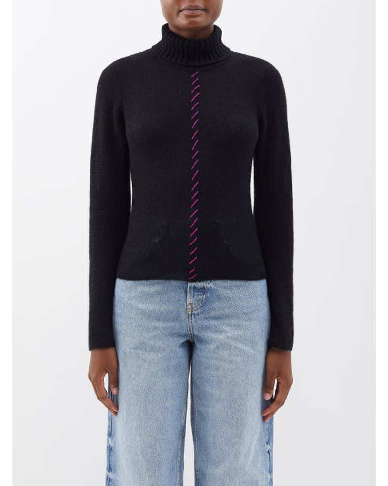 The Elder Statesman Damen Nimbus Whipstitched Cashmere-blend Sweater
