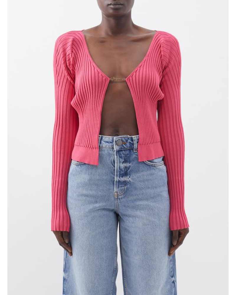 Jacquemus Damen Pralu Logo-clasp Rib-knit Cardigan