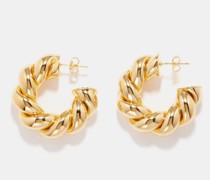 Mini Rope 14kt Gold-plated Hoop Earrings