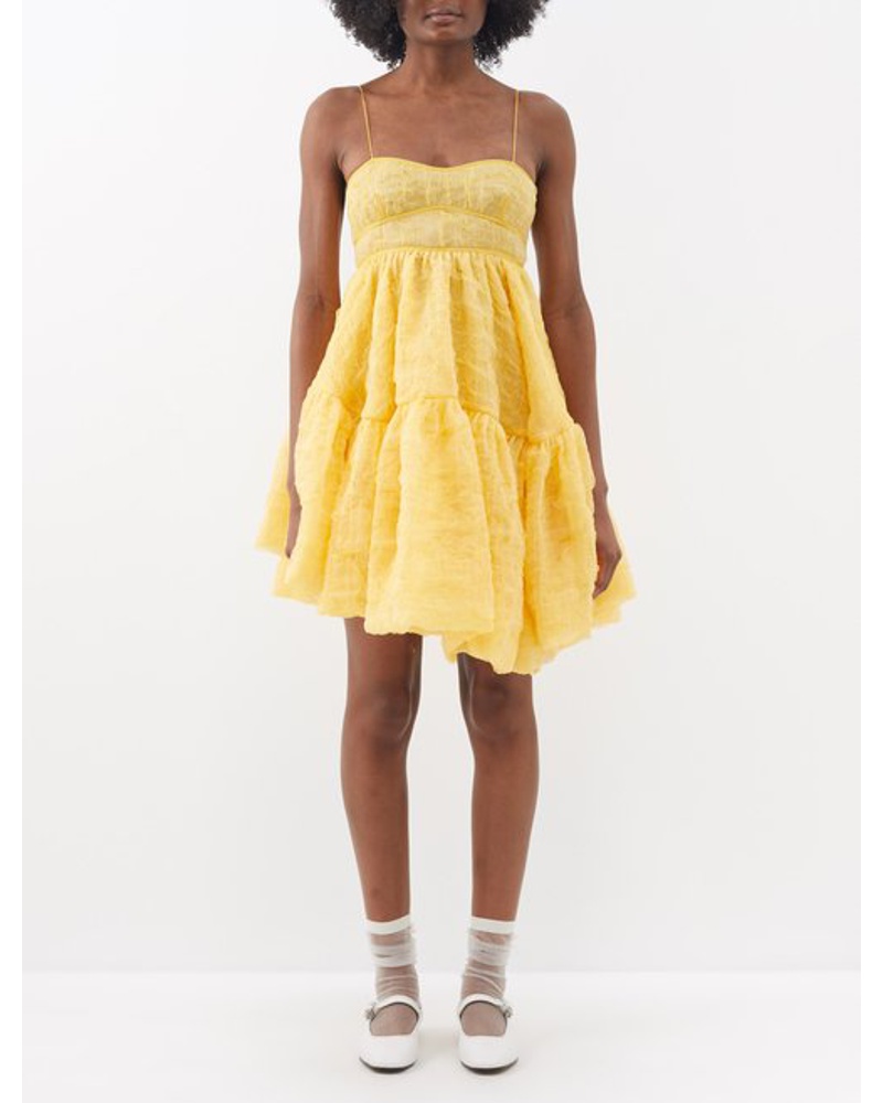 Cecilie Bahnsen Damen Demi Asymmetric Silk-blend Matelassé Dress Cecilie Bahnsen Damen Demi Asymmetric Silk-blend Matelassé Dress