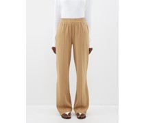 Pintucked Cotton-jersey Trousers