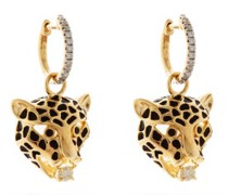 Leopard Diamond, Spinels & 9kt Gold Earrings