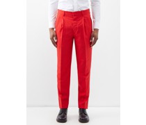 Pleated Silk-shantung Trousers