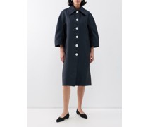 Penny Puff-sleeve Twill Midi Jacket
