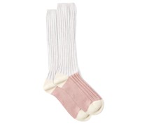 Colour-blocked Cotton-blend Socks