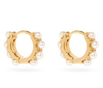 Pearl & 18kt Gold Eternity Hoop Earrings