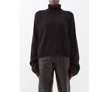 Responsible Wool Cropped Raglan-sleeve Roll-neck