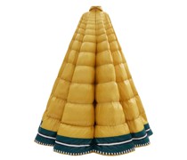 Erminia Hooded Striped Down-filled Gown