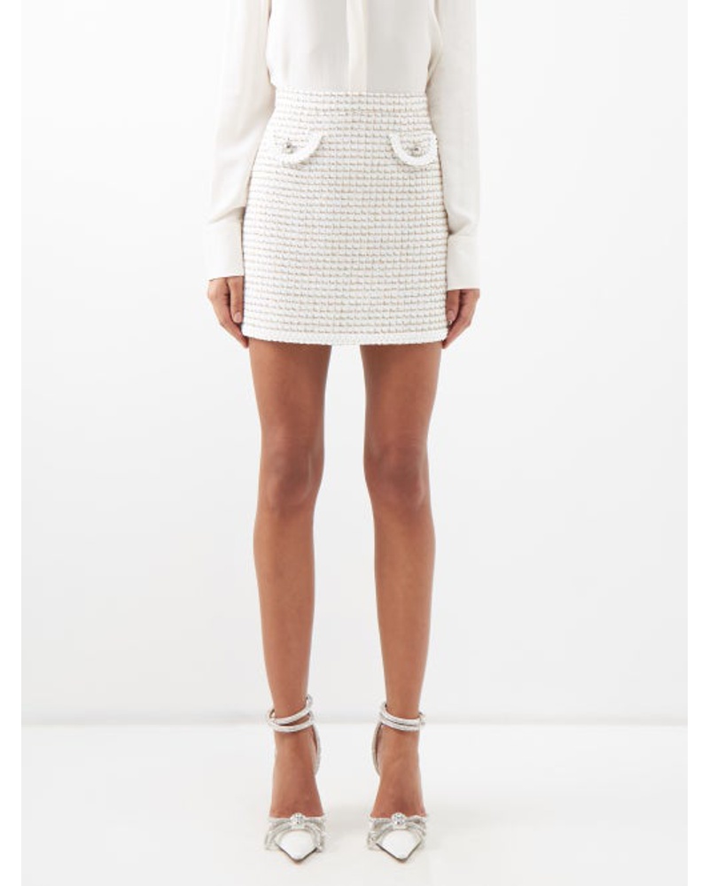Alessandra Rich Damen Two-pocket Tweed Mini Skirt