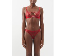 Ozella Underwired Embroidered-tulle Plunge Bra