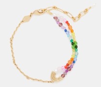 Double Rainbow Beaded 18kt Gold-plated Bracelet