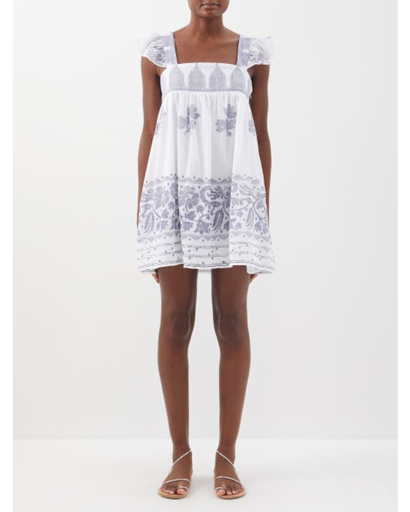 Juliet Dunn Damen Floral-print Cotton Mini Dress