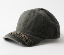 Logo-appliqué Distressed Denim Baseball Cap