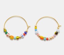 Alaia Beaded 18kt Gold-plated Hoop Earrings