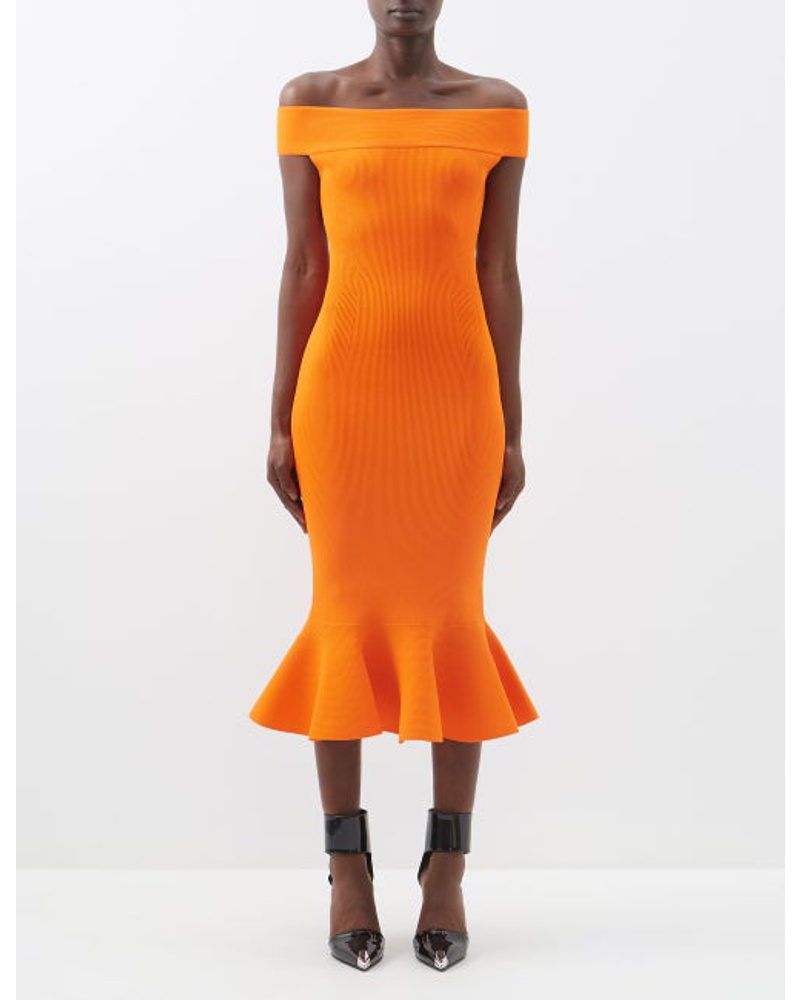 Alexander McQueen Damen Off-the-shoulder Stretch-jersey Dress